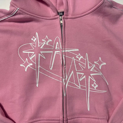 Anádos Pink Zip Hoodie