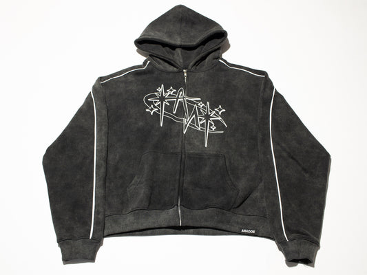 Anádos Zip Hoodie – Washed Grey