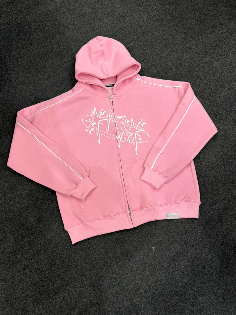 Anádos Pink Zip Hoodie