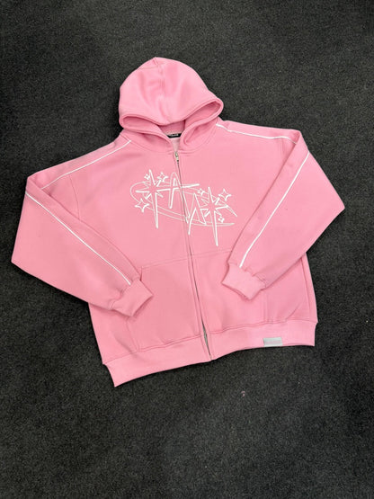 Anádos Pink Zip Hoodie